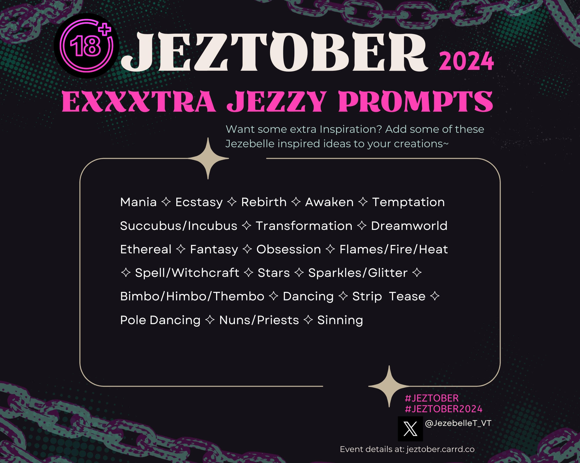 Jeztober Kink prompt list 2024